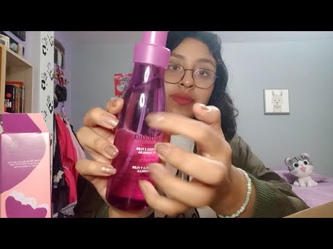 asmr⭒abriendo perfumes (soft spoken, tapping y scratching)