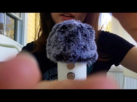 ASMR Outside🍃Mouth Sounds, Inaudible Whispering, Hand Movements, Fluffy Mic Cover, Birds Singing😴✨