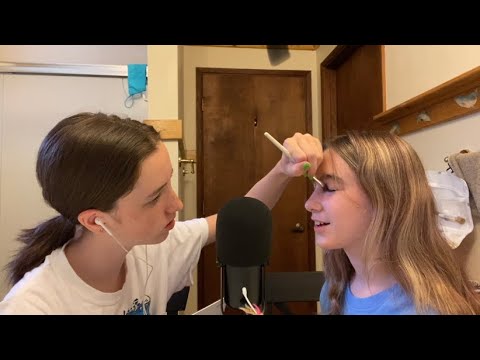 My friend tries asmr pt 2 (while doing eachother‘s make up)
