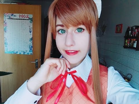 ON A DATE WITH MONIKA l girlfriend roleplay l eating l mouth sounds l Bubblegum Kitty Cosplay ASMR