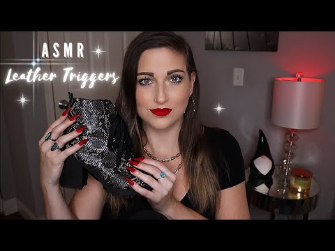 ASMR | Scratching & Tapping On Leather Items 🖤
