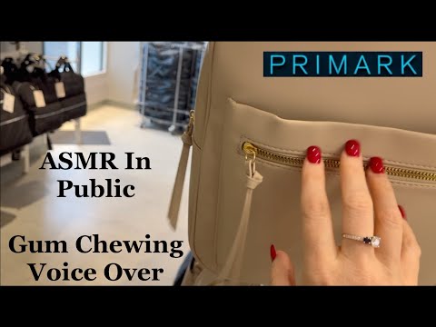 ASMR in Public Primark Walkthrough w/ Gum Chewing Whispered Voice Over, Tapping