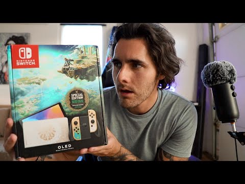 ASMR Unboxing - Nintendo Switch OLED - Zelda Tears Of The Kingdom Special Edition - Male Soft Spoken