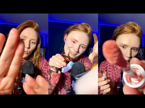 ASMR LIVE |Doing your and my MAKEUP🥱 1 hour+ (+mouth sounds, plucking,hair sounds…)