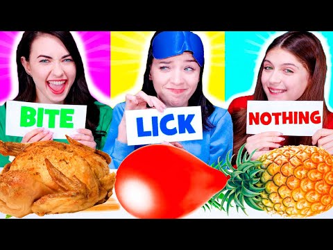ASMR Lick, Bite or Nothing Food Challenge | Mukbang by LiLiBu