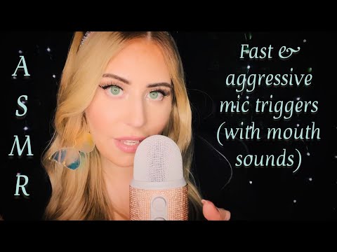 ASMR ⚠️ FAST & AGGRESSIVE mic triggers with mouth 👄 sounds ⚠️ For people with short attention spans