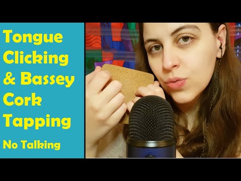 ASMR Tongue Clicking & Bassy Cork Tapping - No Talking, Soothing Background ASMR