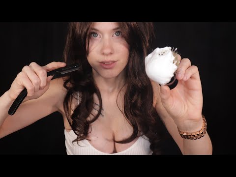 [ASMR]Relaxing Men's Shave & Hair Cut by Brooklyn | 60 FPS| Shaving Cream, Scissors & Hand Movements