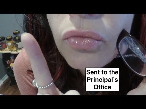 ASMR Sent to The PRINCIPAL'S OFFICE. Gum Chewing & Whispered RP.