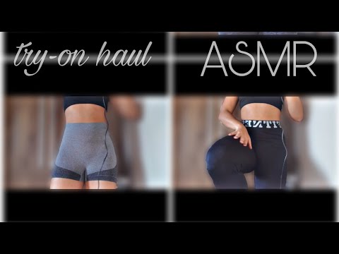 ASMR • Try-on haul leggings* Experimentando Roupas de Academia + scratching #relax