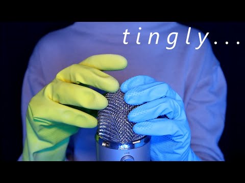 ASMR Ear Tingling Gloves Sounds with Lots of Mic Touching, Tracing & Rubbing (No Talking)
