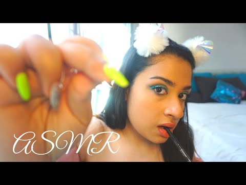 ASMR Brow Shaping & Plucking [Tingling Mouth Sounds]