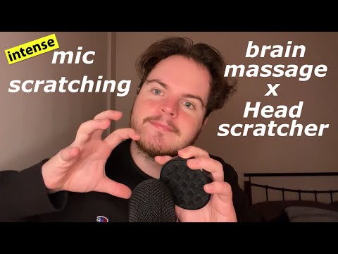 Fast & Aggressive ASMR Intense Mic Scratching, Mic Triggers, Brain Massage x Head Scratcher +Visuals