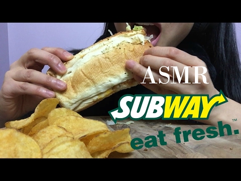 ASMR SUBWAY Pizza Sub (EATING SOUND) | SAS-ASMR