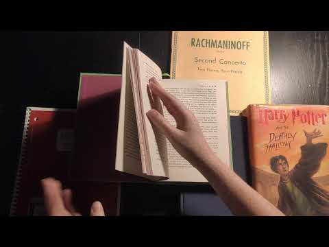 [ASMR] Tingly Book & Bag Sounds~ Crisp Page Turning and Bassy Crinkles~ Tapping, Scratching Paper