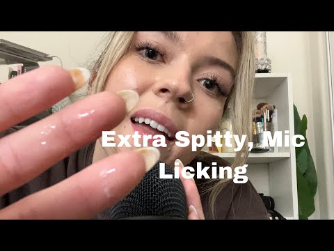 ASMR| 30+ Minutes of No Talking, Wet & Spitty Mic Licklng, & Mouth Sounds~Tapping