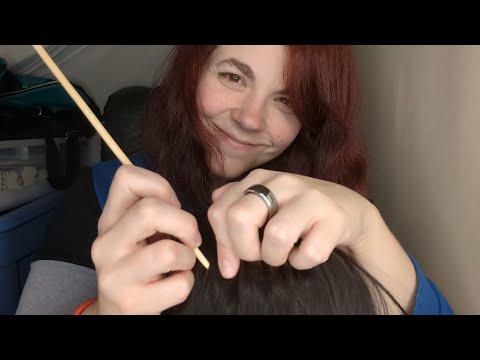 ASMR - Scalp and Hair Attention while Hiding in the Attic - Scratching, Brushing, Quiet Whispers