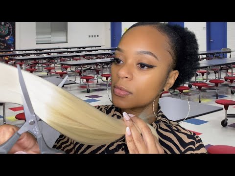 ASMR | 🎒🍽 Girl In School Cafeteria Plays With Your (Blonde) Hair | Real Haircut Roleplay | Nostalgia