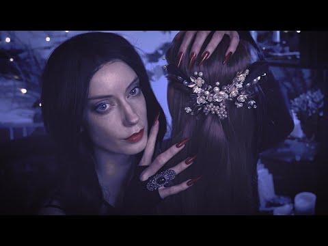 ASMR Morticia Addams Styles Your Hair AGAIN 🌹🕷 (Hair Brushing, Personal Attention)