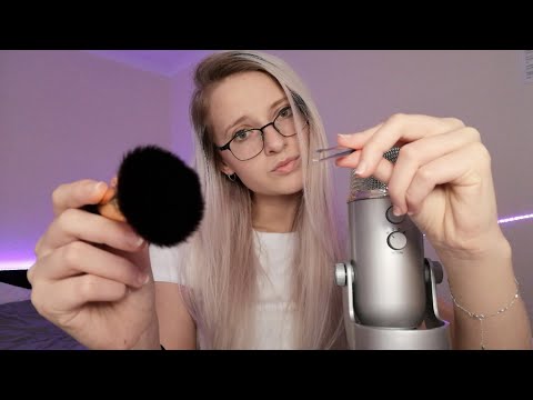ASMR | FACE BRUSHING AND MASSAGING/ TOUCHING/ PLUCKING (PERSONAL ATTENTION)