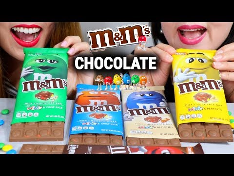 ASMR M&M'S CHOCOLATE BARS 엠엔엠즈 초콜릿 리얼사운드 먹방 チョコレートcoklat चॉकलेट | Kim&Liz ASMR