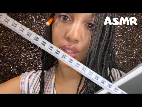 ASMR MEASURING YOU FOR AN ART PIECE 📏 | Drawing and Writing Sounds ✍🏽 Soft Finger Tapping