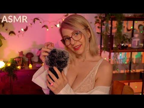 ASMR Inaudible Whispering Right In Your Ears ~ with scalp massage & mic scratching ~