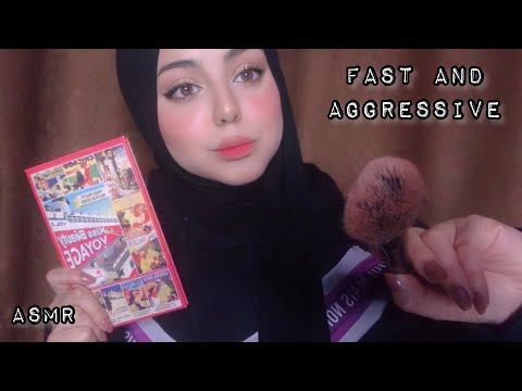 ASMR //6 minute Fast & Aggressive Doing your Makeup 💄 🍃