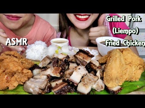 ASMR Grilled Pork Liempo and Fried Chicken Eating Sounds