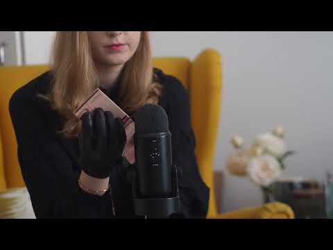 ASMR Tapping with leather gloves on eyeshadow palette LONG VERSION