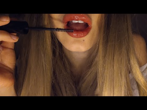 ASMR // Inaudible Whispering & Spoolie Nibbling & Wet Mouth Sounds