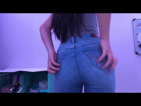 asmr jean scratching and tapping