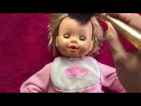 ASMR Brushing Doll's Face, Tapping, Mouth Sounds for Relaxation *some gum chewing*