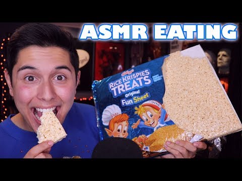 [ASMR] GIANT Rice Krispie Treat! (Crunchy Eating Sounds!)