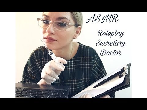 ASMR Roleplay Secretary&Doctor👩🏼‍⚕️👩🏼‍💻| Medical Examination, Gloves, Write on Pc/Paper, Light Test