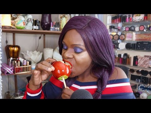 ASMR Candy Apple Eating Sounds | Chocolate Factory