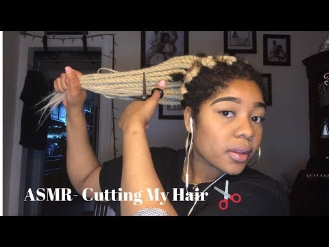 ASMR- TAKING OUT MY BRAIDS (Hair Scratching, Cutting...) 💇🏽