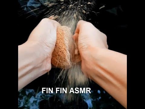 ASMR : Crumbling sand balls into water #83