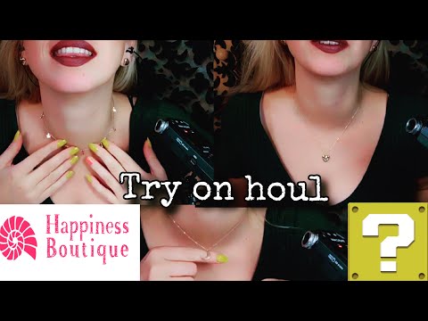 TÜRKÇE ASMR ~ Siparişlerim geldi ~ Happiness Boutique ~ Necklace try on houl