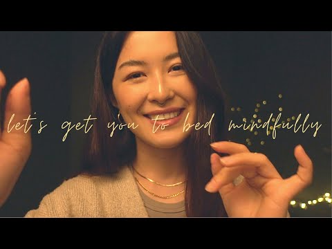 ASMR Get Ready to Sleep (Self Care Roleplay, Mindful Breathing, Tarot, Crystals, Singing Bowl)