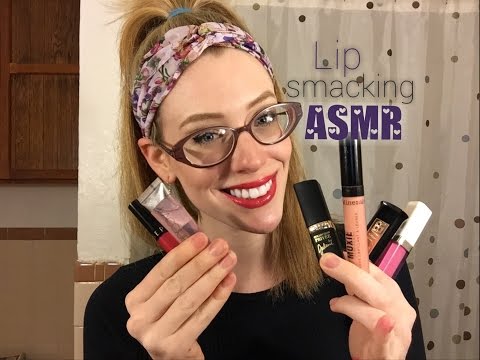ASMR Trying On Lipsticks/Glosses (Lip Smacking, Mouth Sounds)
