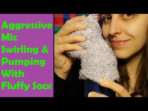 ASMR Aggressive Fluffy (Sock!) Mic Cover Pumping and Swirling - No Talking After Intro