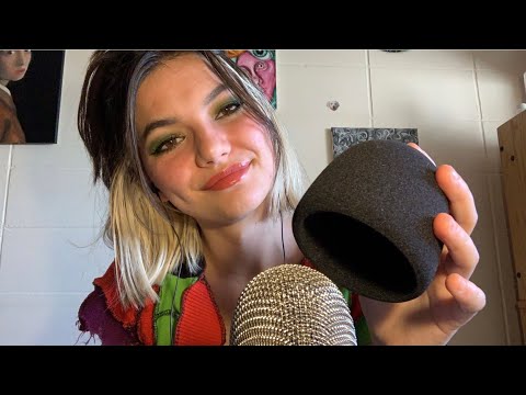 ASMR | Fast and Aggressive Mic Triggers |  Foam Cover, Fluffy Cover | Gripping, Tapping, Rubbing & +