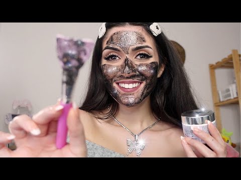 ASMR Applying Your Beauty Face Mask For a Sleepover Party 💕 Personal Attention