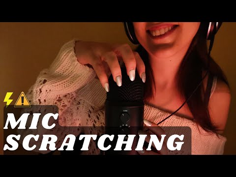 ASMR - FAST AND AGGRESSIVE MIC SCRATCHING without cover for intense tingles | No talking