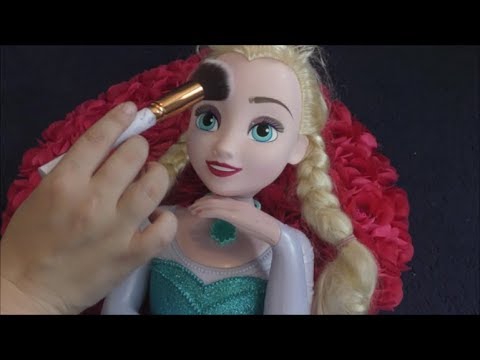 #Asmr Doll Head Pamper! Elsa from Frozen ! Relaxing Face Brushing !