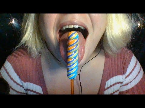 ASMR Sucking Very Long Lollipop - Amazing Mouth Sounds!