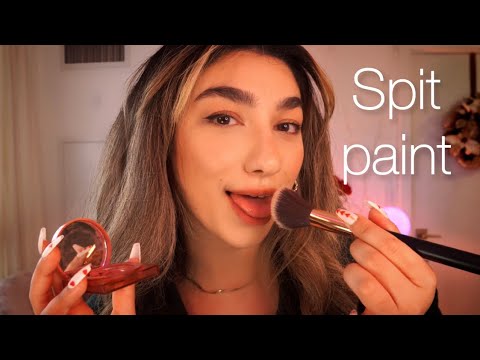 ASMR • Spit Painting You With Makeup (INTENSE Mouth Sounds and Personal Attention)