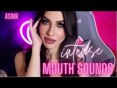 ASMR - Intense Mouth Sounds With Chewing, Hair Sound, Sksk and Breathy Inaudible Whispering😻