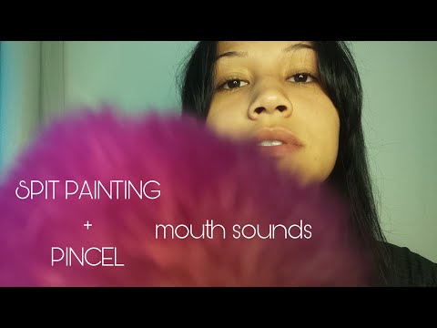 ASMR -Sons de boca + Spit painting no pincel 🖌️